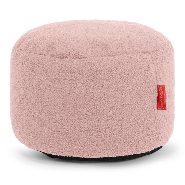 Liten Rund Fotskammel - Bouclé Rosa 01