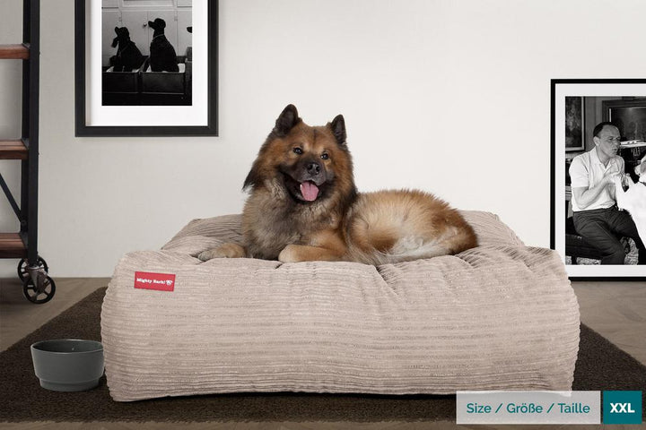 Hundepute / Puff, Memory Foam Hundeseng - Cord Mink