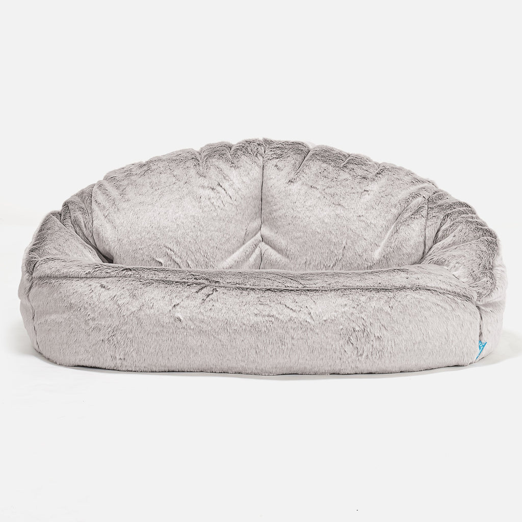 Bubble Sofa-saccosekk for Barn 2-6 år - Kanin-fuskepels Lysegrå 01